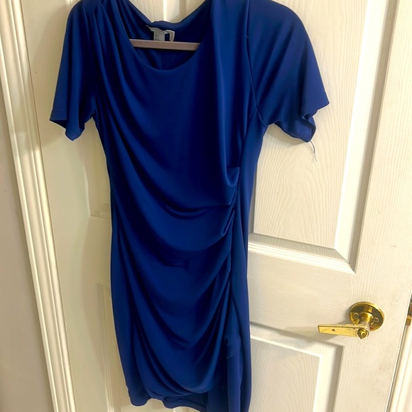 Royal Blue mini dress with ruching to the left side - Picture 1 of 1